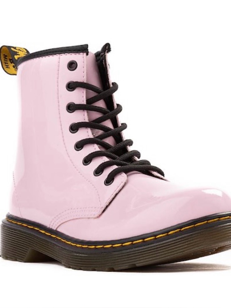 Dr. Martens 1460 J Pink Patent Lace-Up Youth Boot Nib Size 5 Girl’s